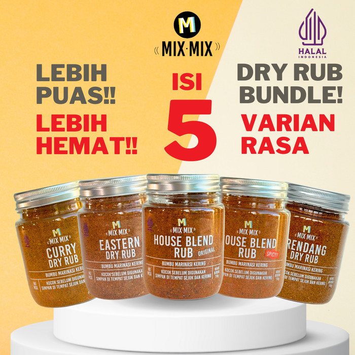 

Ready Bundle Paket Mixmix Dry Rub isi 5 Toples 110gr