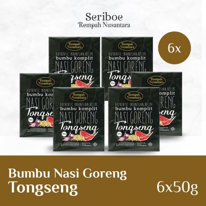 

Ready BUMBU NASI GORENG TONGSENG SERIBOE REMPAH NUSANTARA (50GR X 6PCS)