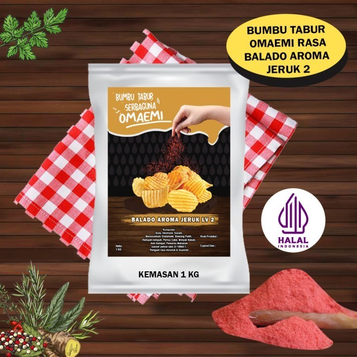 

Ready BUMBU TABUR BALADO JERUK LVL 2 HALAL FOOD GRADE 1 KG