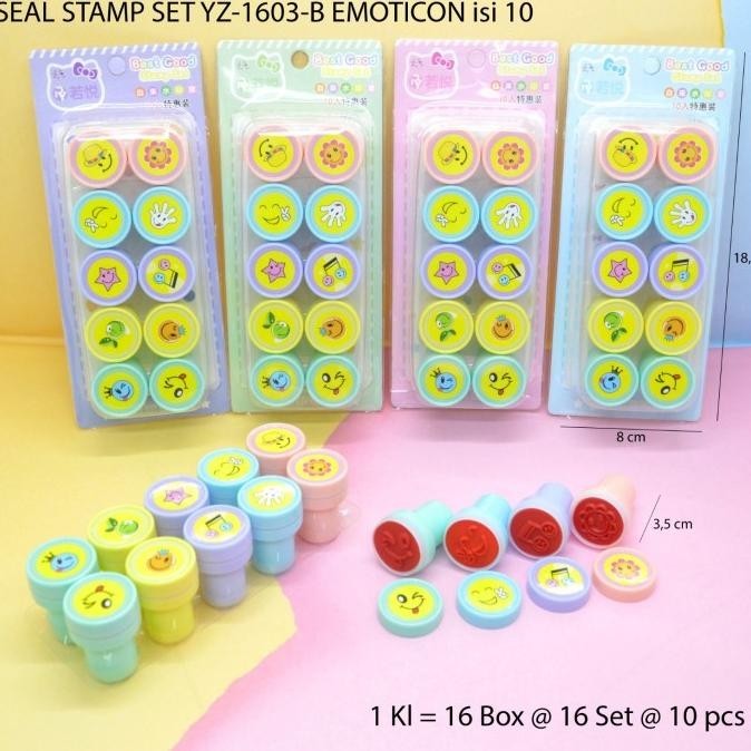

stempel / seal stamp set motif emoticon isi 10