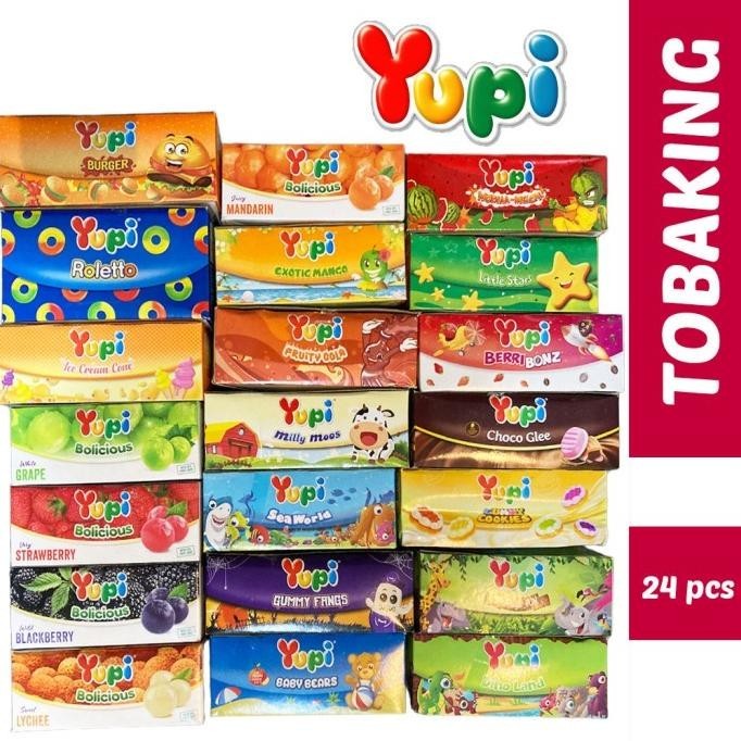 

Yupi Permen Jelly Box Isi 24 Burger Bolicious Marshmallow Dino Bear