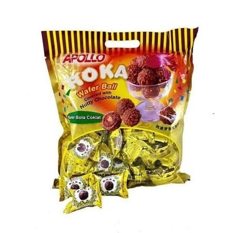 

Apollo Roka Coklat Isi 70 Pcs 420 Gr Wafer Bulat Balut Kacang Import