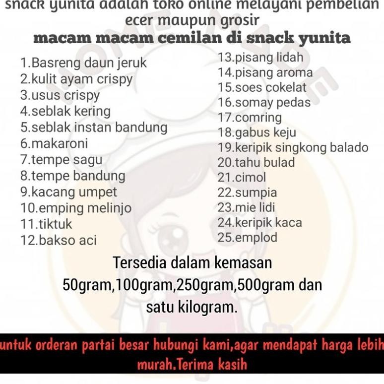 

Usus Crispy Gurih Pedas Daun Jeruk 500 Gram