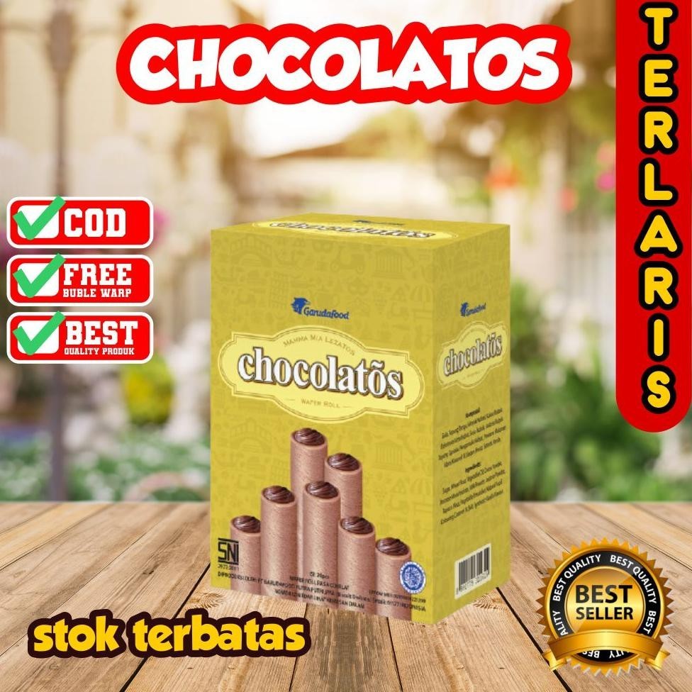 

Wafer Chocolatos Roll Coklat 1 Box Isi 24 Snack Crips Makanan Ringan Kering Termurah