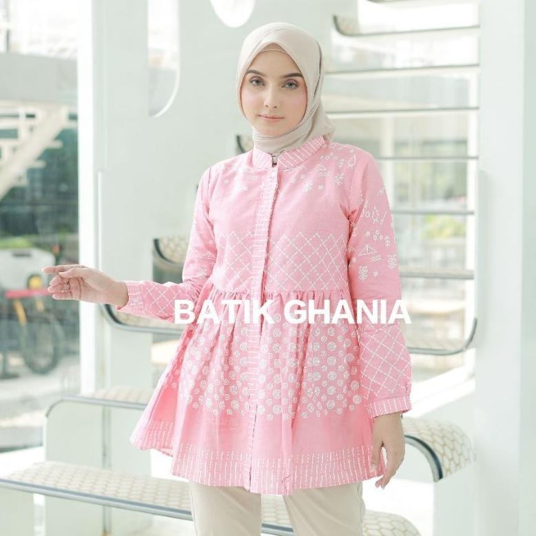 New Batik Wanita Baju Batik Wanita Modern Blouse Batik Pagar By Batik Ghania