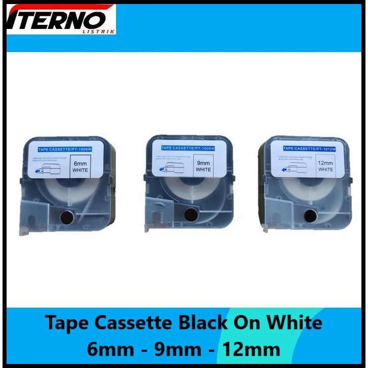 

GRATIS ONGKIR PUTY LABEL TAPE CASSETTE 6MM PT-1006W BLACK ON WHITE UNTUK PT1010 !!!