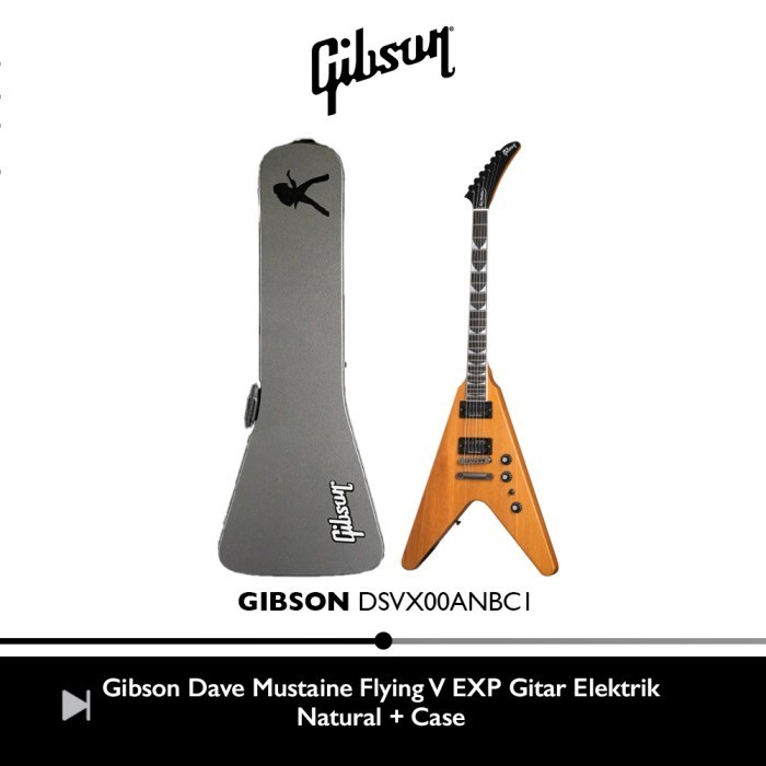 Gibson Dave Mustaine Flying V EXP Gitar Elektrik - Natural + Case