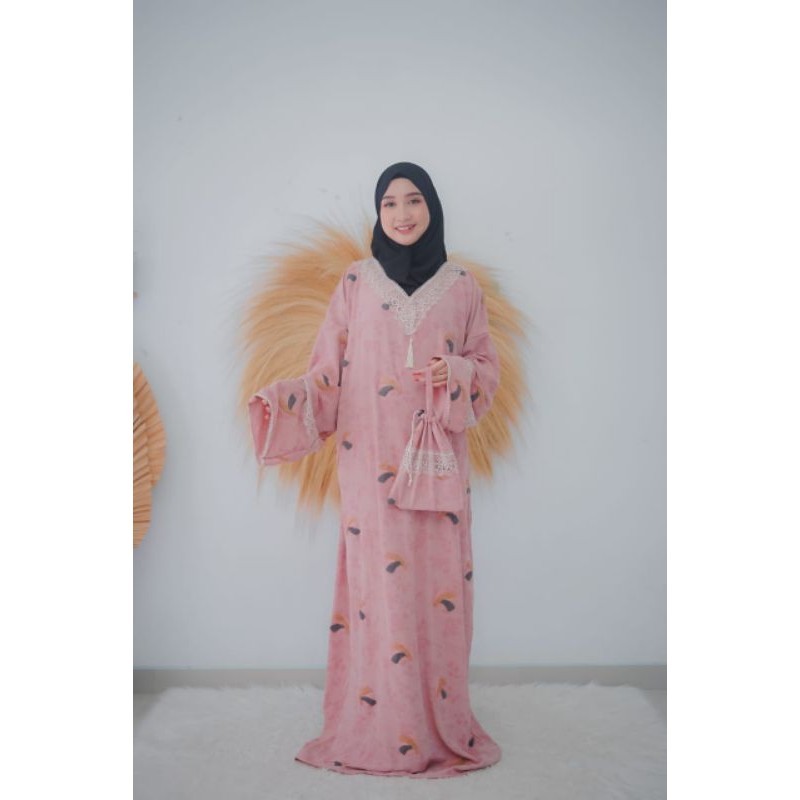 POMPOM SIZE XL DEWASA -  mukena abaya sholat terbaru 354 by Jihan salsa
