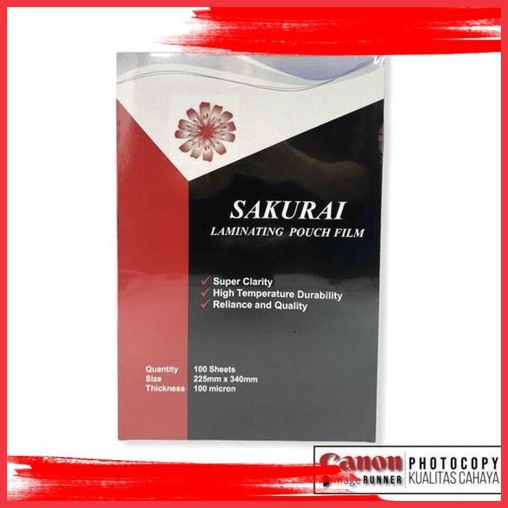 

(BK GEMA) PLASTIK LAMINATING SAKURAI F4 225MMX330MM 100MICRON
