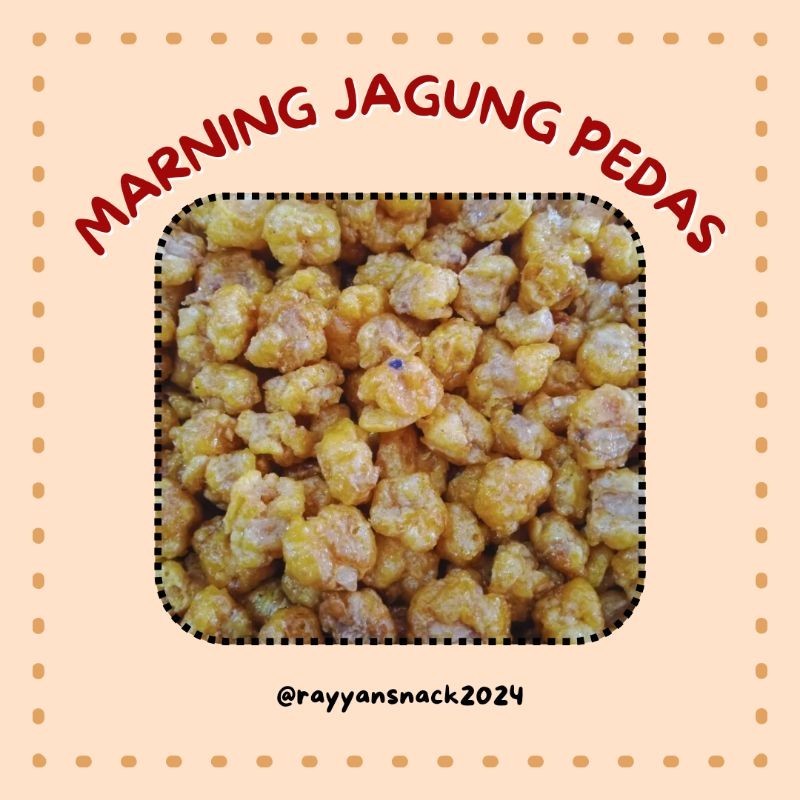 

Marning jagung pedas snack oleh-oleh khas boyolali dengan cita rasa manis pedas / SNACK / MAKANAN RINGAN / 250GR