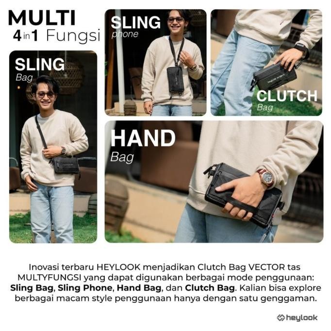 Tas Dompet Sling Pouch Bag Handbag Clutch Neck Bag Pria Waterproof