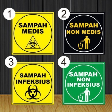 stiker sampah medis,sampah NON medis