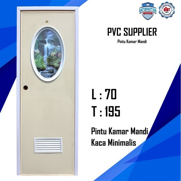 PINTU PVC KAMAR MANDI DENGAN KACA OVAL