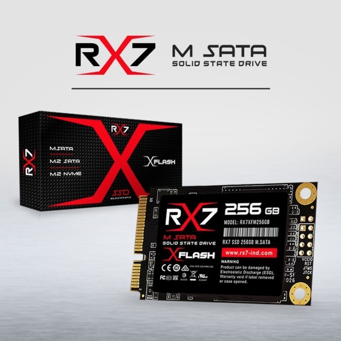 SSD MSATA / M.SATA / M SATA 256GB RX7 RESMI (GARANSI 3 TAHUN) ORIGINAL BEST QUALITY