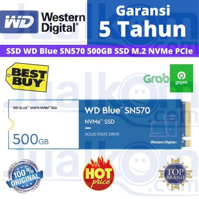 SSD WD BLUE SN570 M.2 PCIE GEN3 NVME 2280 500 GB WDC BLUE M2 500GB ORIGINAL BEST QUALITY