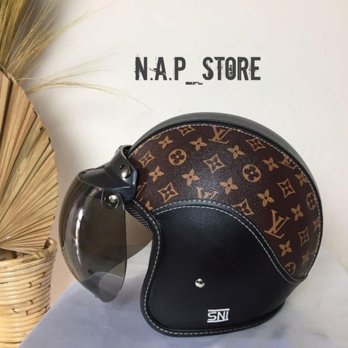 HELM BOGO KULIT MOTIF LV PRIA WANITA (SNI)