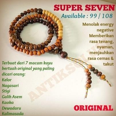 TASBIH KAYU SUPER SEVEN - 7 MACAM KAYU BERTUAH ( 99 / 108 )