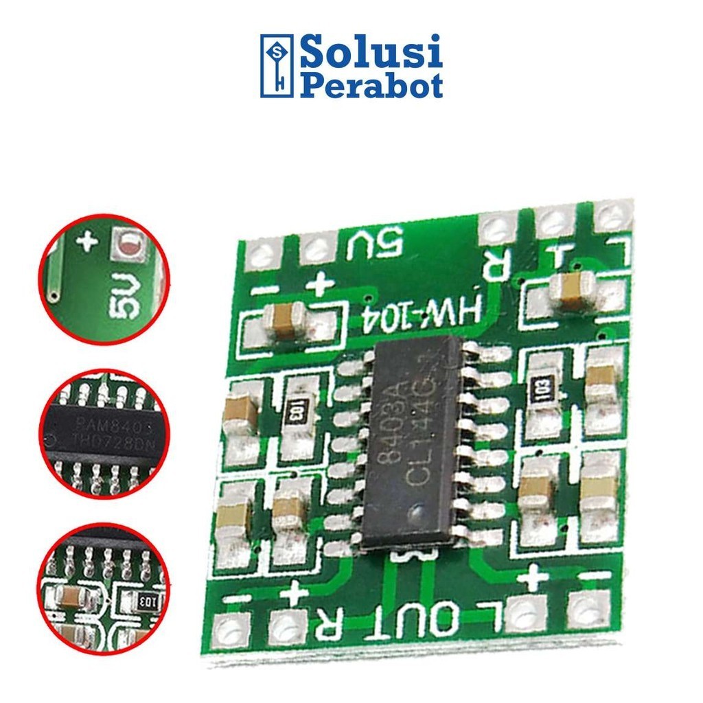 Digital Audio Amplifier PAM8403 SP / Micro 5V Kit Ampli Mini Class D Audio Amplifier Stereo 2 3W