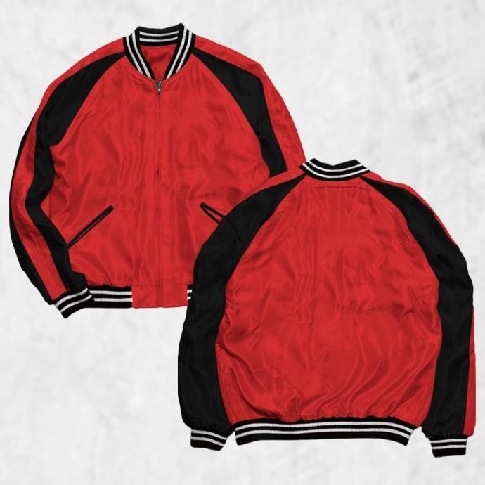 Jaket Sukajan Polos Pria Wanita Distro Unisex Japan Premium Pria
