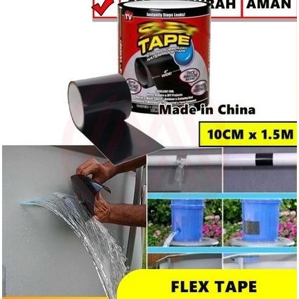 

Flex Lakban Anti Bocor Lakban Ajaib Tape 4 Inch X 1.5 Meter Hitam Kuat Star