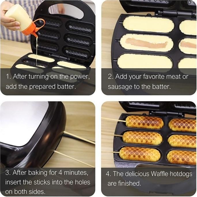 Raf Listrik Cetakan Sosis Bakar Portable Hot Dog Maker 850W Kompor Tokobelle1