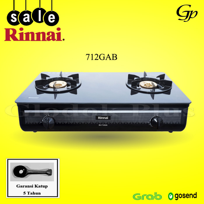 Rinnai Ri-712Ga B Kompor Gas Kaca 712Gab 2 Tungku Rinai Ri712Gab