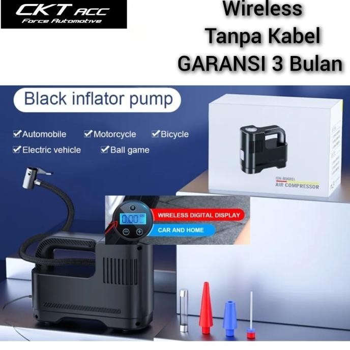 Ready Gosend/Grab Pompa Ban Mobil Wireless Tanpa Kabel Sepeda Motor Elektrik