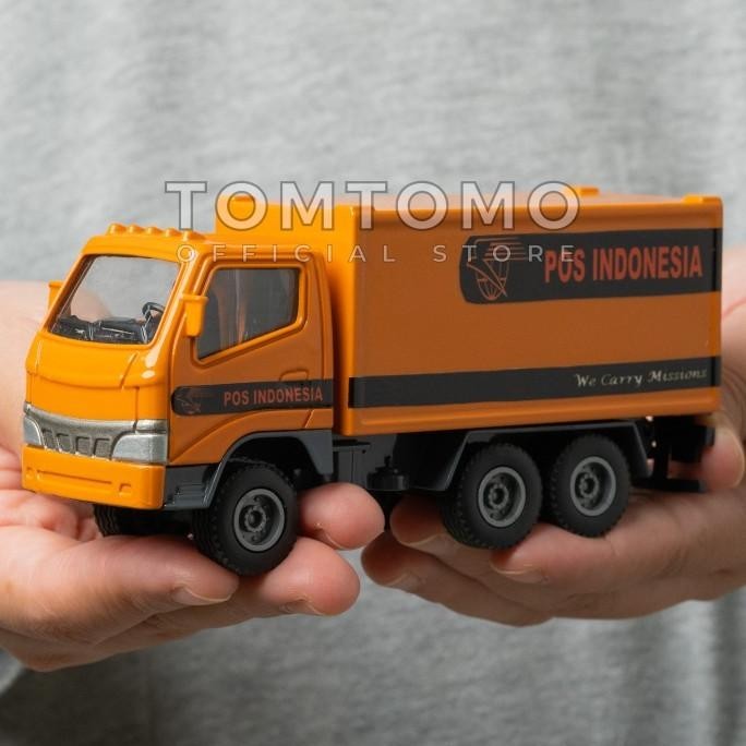 Truck Pos Indonesia Diecast Truk Box Miniatur Mobil Mobilan Tomtomo