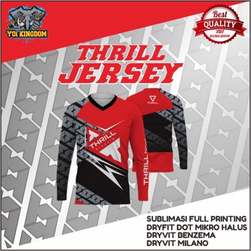 [BEST DEAL] Jersey sepeda thrill Kaos sepeda premium custom nama