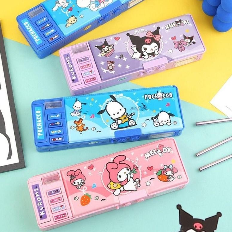 

{NEW} Kotak Pensil Kata Sandi Kapasitas Besar Lapis Ganda Kotak Alat Tulis Sanrio Dengan Rautan Pensil Tahan Air Multifungsi Melody Kuromi Penyimpanan Alat Tulis Siswa Perlengkapan Sekolah Ins Kawaii Hadiah u TERLARIS