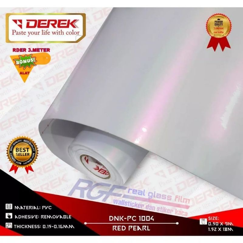 stiker warna putih mutiara skotket motor merk derek