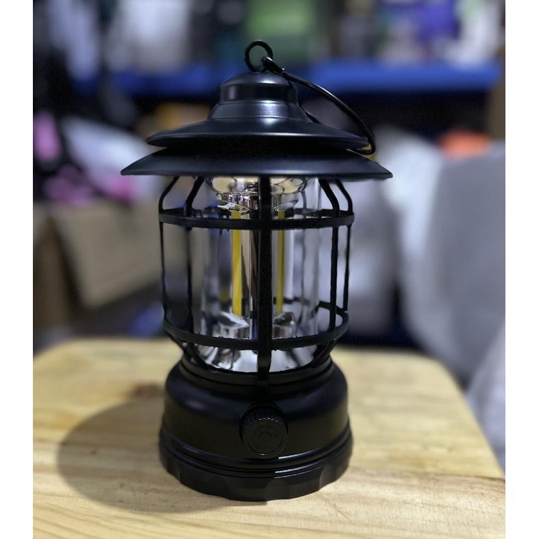 Lampu Lentera Vintage Cob - Lampu Tenda Camping Outdoor Usb Charger
