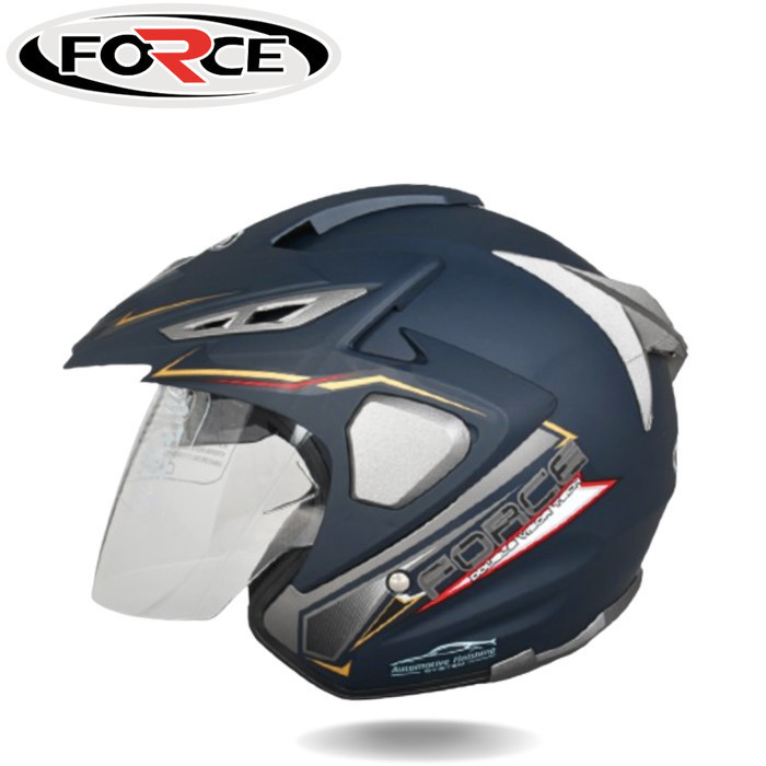 Force Helm Half Face Smartlock Anti Maling Double Visor Sni