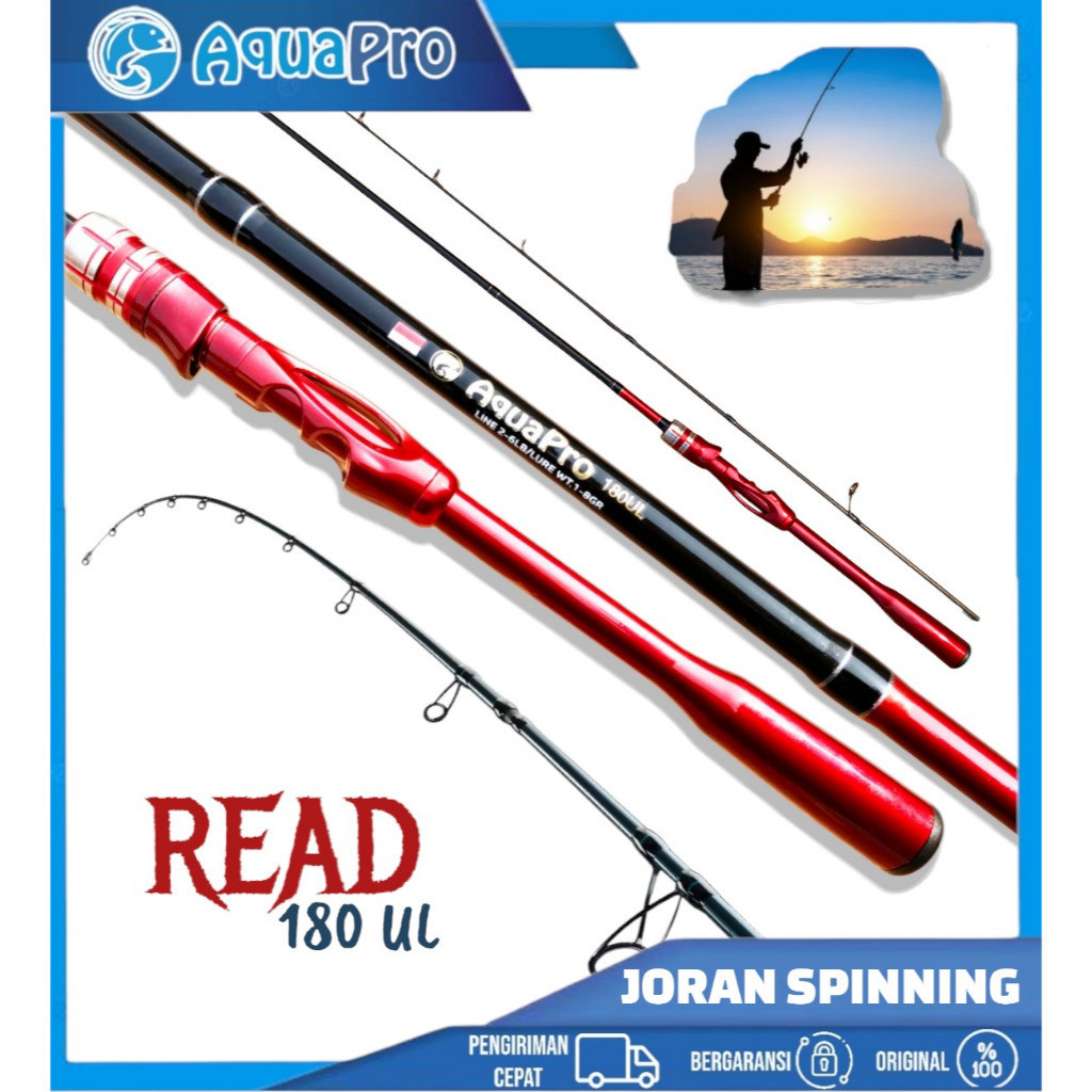 [BEST DEAL] AquaPro Joran Pancing Medium Ultralight Spinning Carbon Solid Horse Mount Medium Lentur