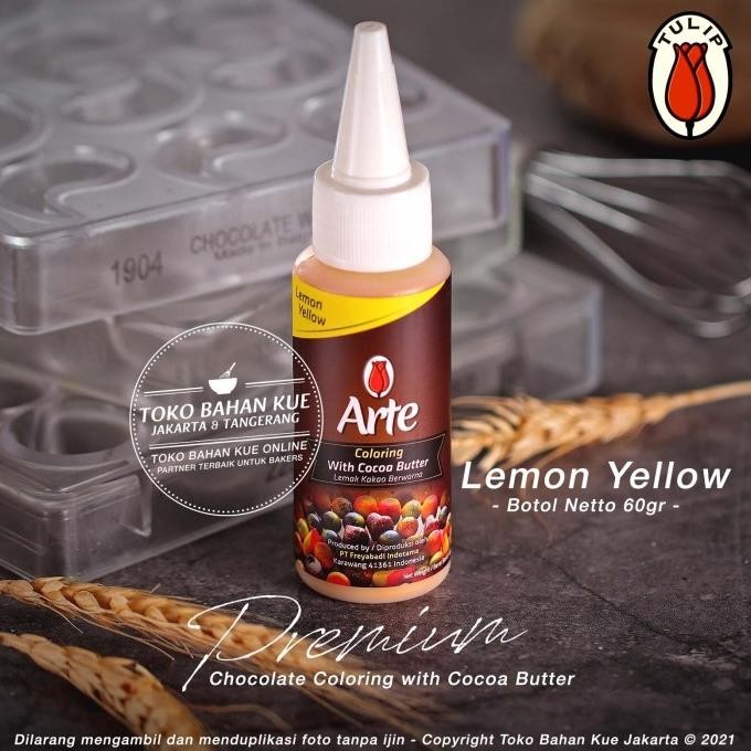 

Tulip Arte Lemon Yellow Chocolate Coloring Cocoa Butter Pewarna Kuning