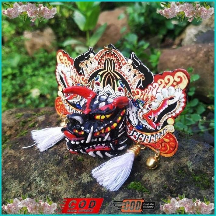 MINIATUR BARONGAN DEVIL PUTIH BERTANDUK BAHAN RESIN