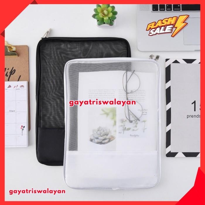 

POUCH BAG BAHAN JARING SEDERHANA/ KOTAK BUKU JARING TRANSPARAN KUALITAS TERBAIK