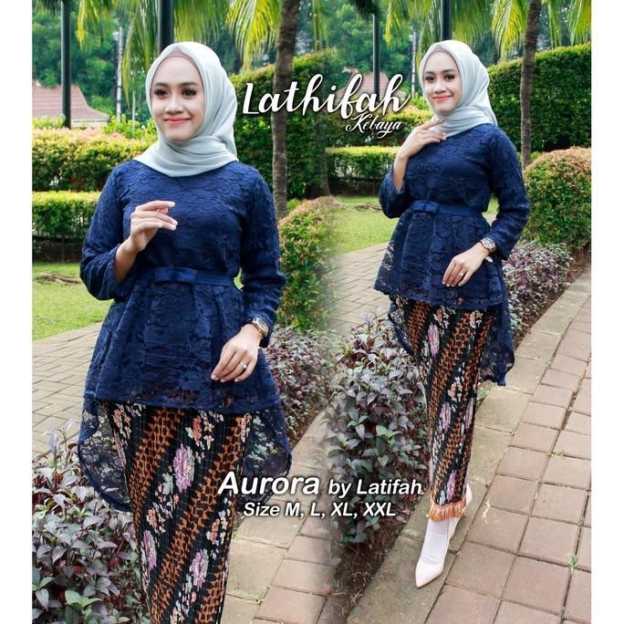 Setelan Kebaya Brukat Aurira Latifah Silver dan Lain nya