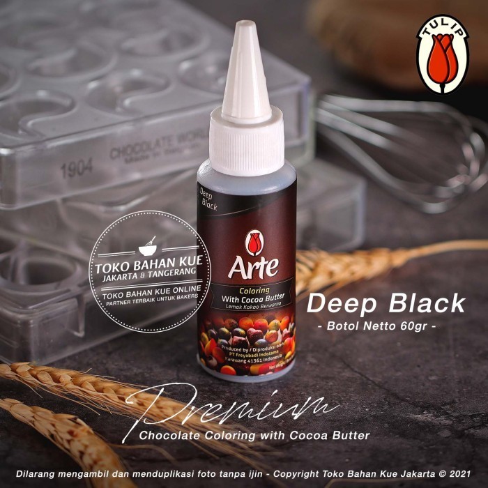 

Tulip Arte Deep Black Chocolate Coloring Cocoa Butter Pewarna Hitam