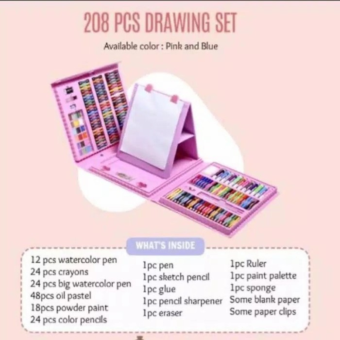 

Set Papan Alat Tulis Lukis Crayon Gambar Mewarnai 208Pc Paket Lengkap