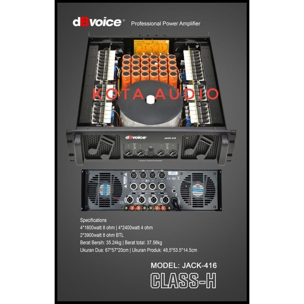 Power Db Voice Jack 416 Original Amplifier Dbvoice 4 Channel Class H