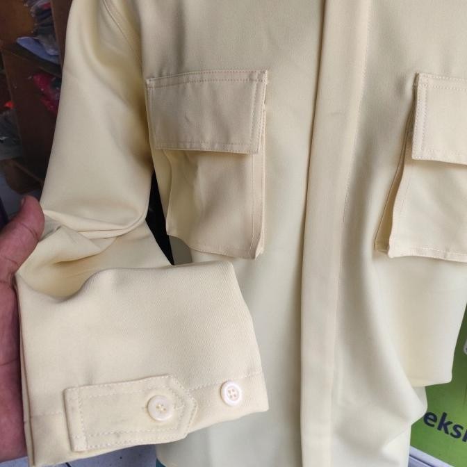 Baju Seragam Satpam -Cream Pdl Satu Bahan Gaia Neo Premium (Atasan)