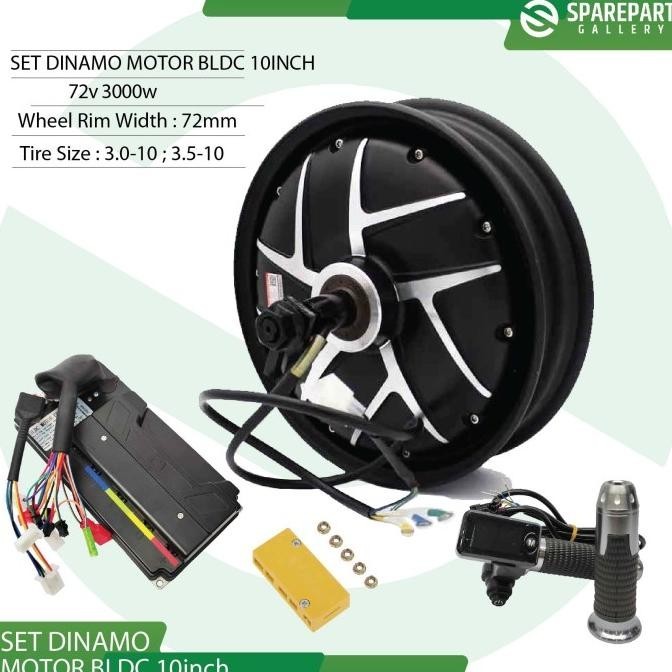 Set Dinamo bldc 10inch 72v 2000w-3000w electric scooter hub motor 10"
