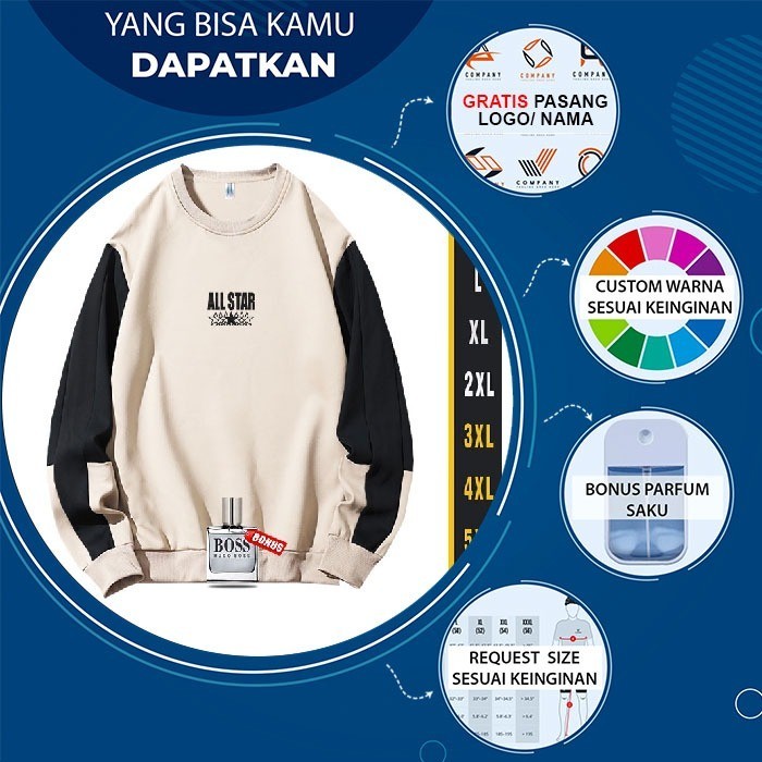 [NMDS COMPANY] PREMIUM CREWNECK Sweater Crewneck Oversize Pria Al star Sweter Hitam Jaket Switer