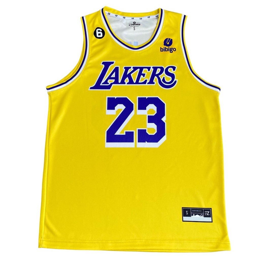Promo Mega Sale 5.5 // Jersey James Lakers #23 KUNING Swingman Bola Basket NBA Baju Kaos T-Shirt