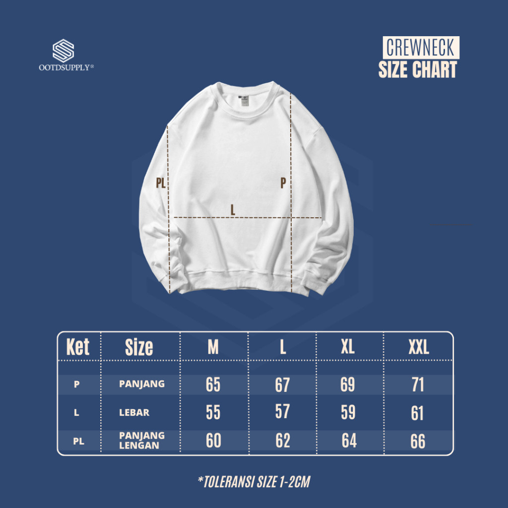 [NMDS COMPANY] PREMIUM CREWNECK OOTDSUPPLY Crewneck Series Ninety's Baby Blue Sweater Pria & Wanita