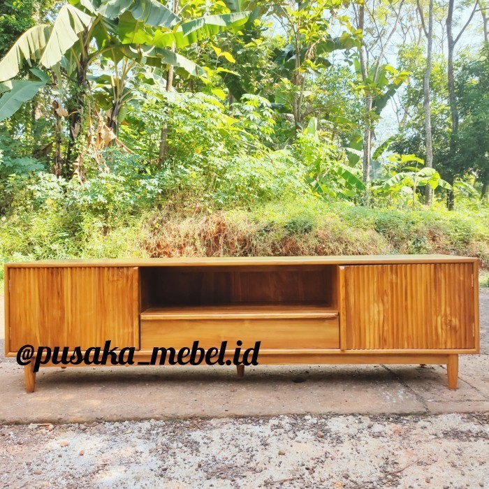 meja rak tv minimalis kayu jati, meja bufet rak tv minimalis kayu jati