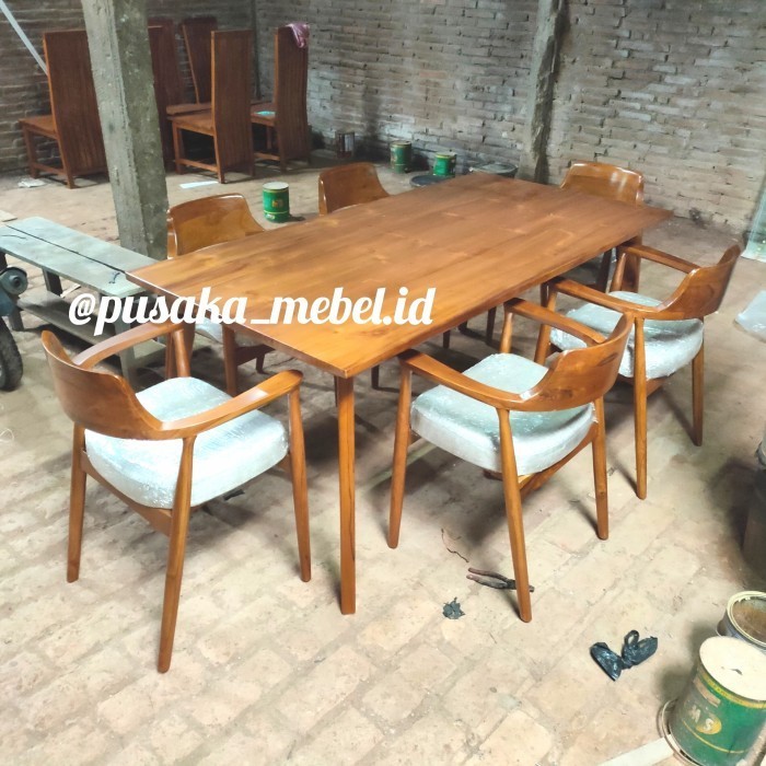 set kursi meja makan minimalis modern - meja makan jati minimalis