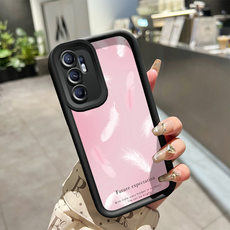 Casing Hp OPPO Reno 6 Case silikon kasingg HP pola bulu Casing tekstur Cesing lembut softcase batas 