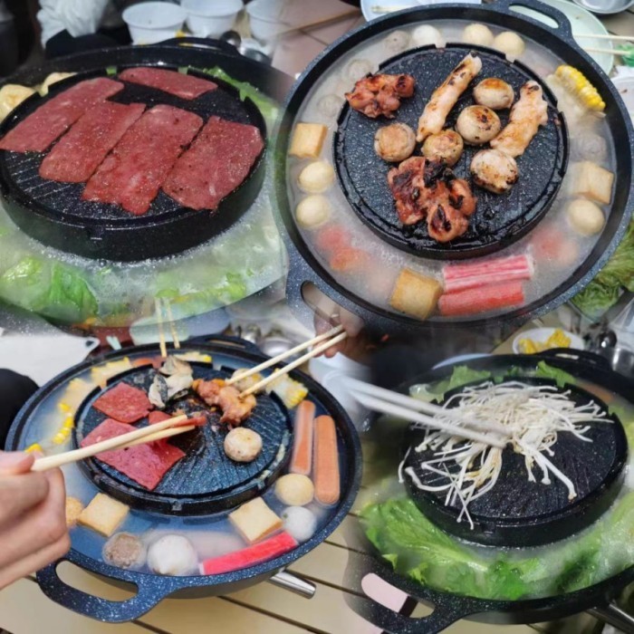 Buogi Bulat Wajan Panci Steamboat Grill Pan & Shabu Shabu Sukiyaki